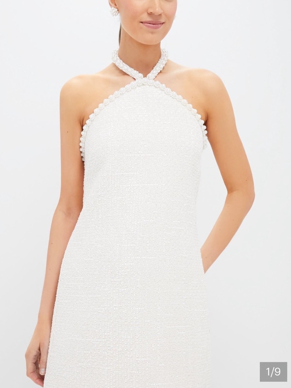 Tuckernuck Hyacinth House White Tweed & Pearl Petra Mini Dress